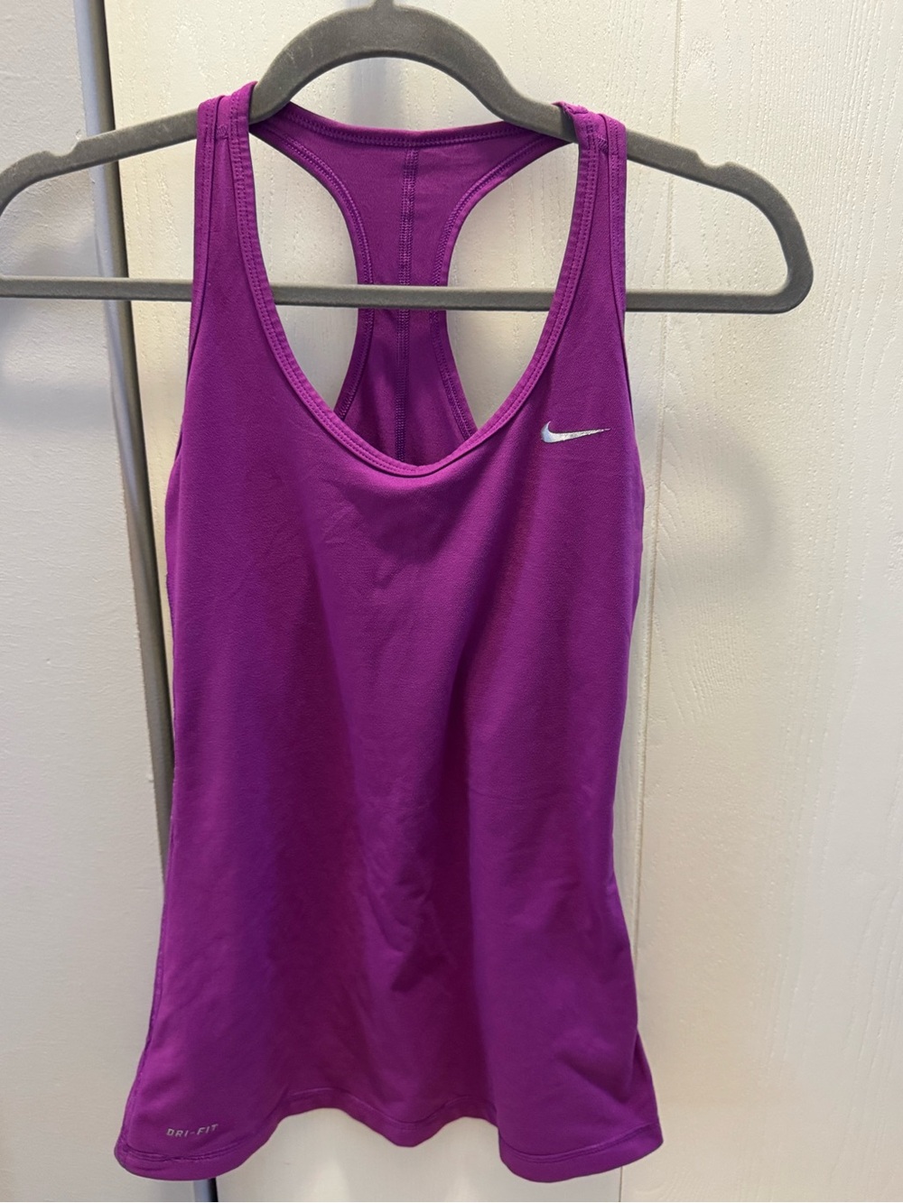 Nike Purple Racerback Performance Tank with Silver Swoosh
